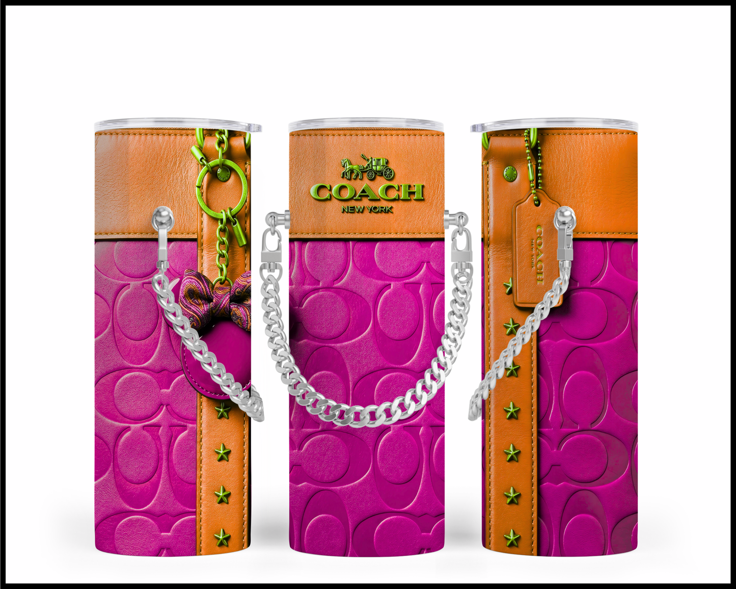 Designer Handbag Inspired Chain Tumbler (338)