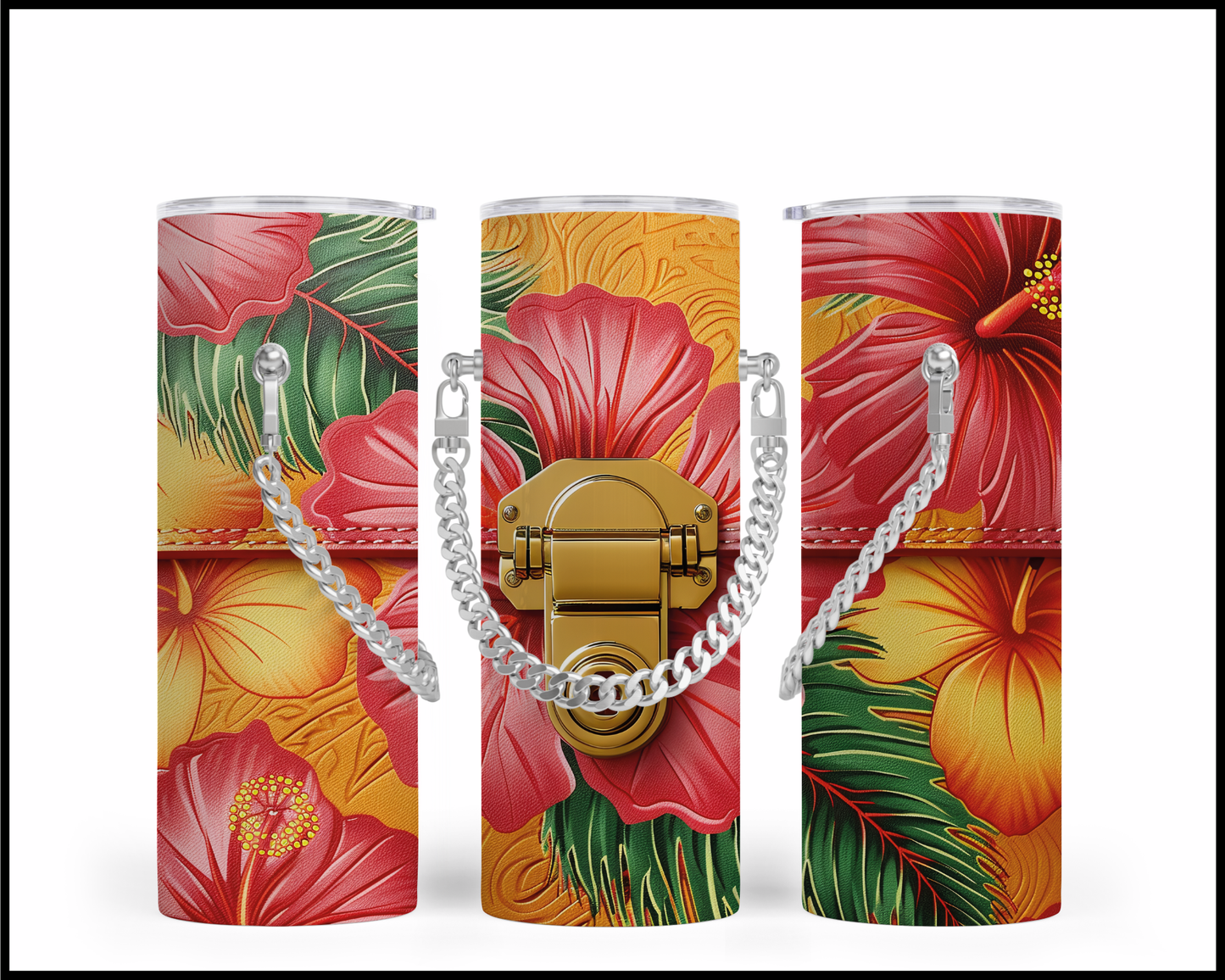 Designer Handbag Inspired Chain Tumbler (091)