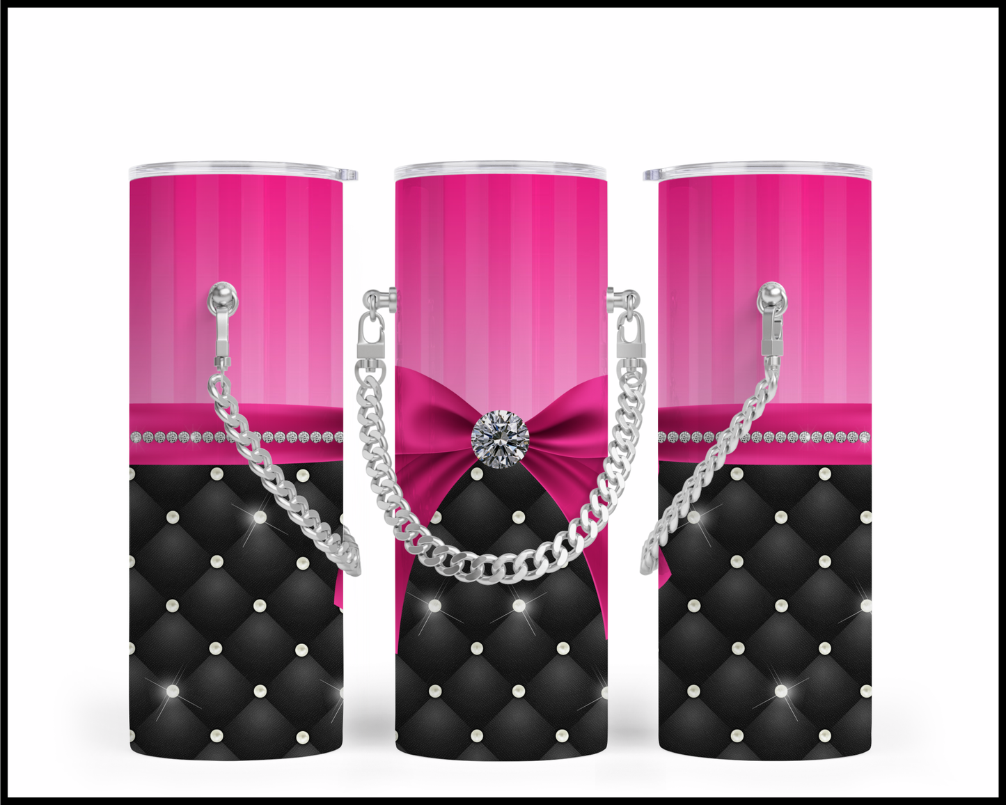 Designer Handbag Inspired Chain Tumbler (013)