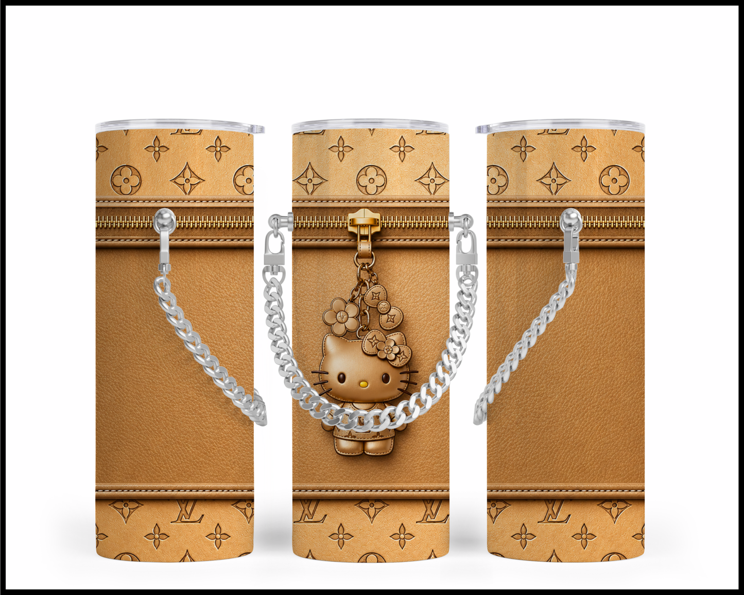 Designer Handbag Inspired Chain Tumbler (078)