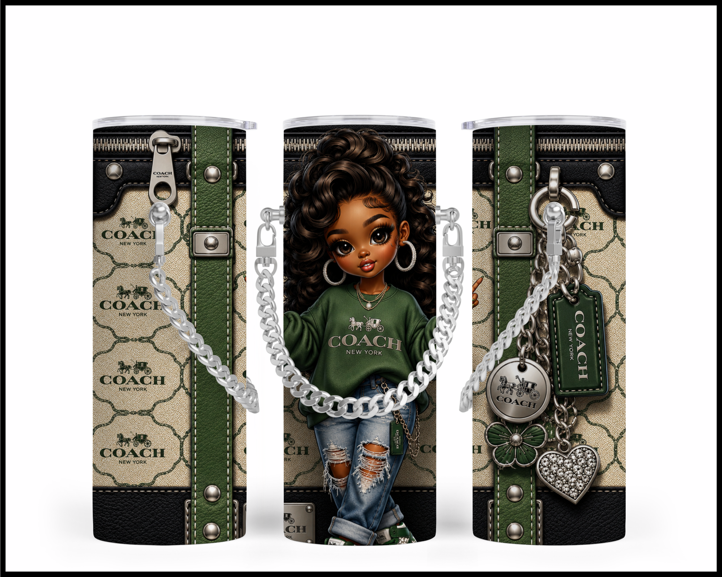 Designer Handbag Inspired Chain Tumbler (321)