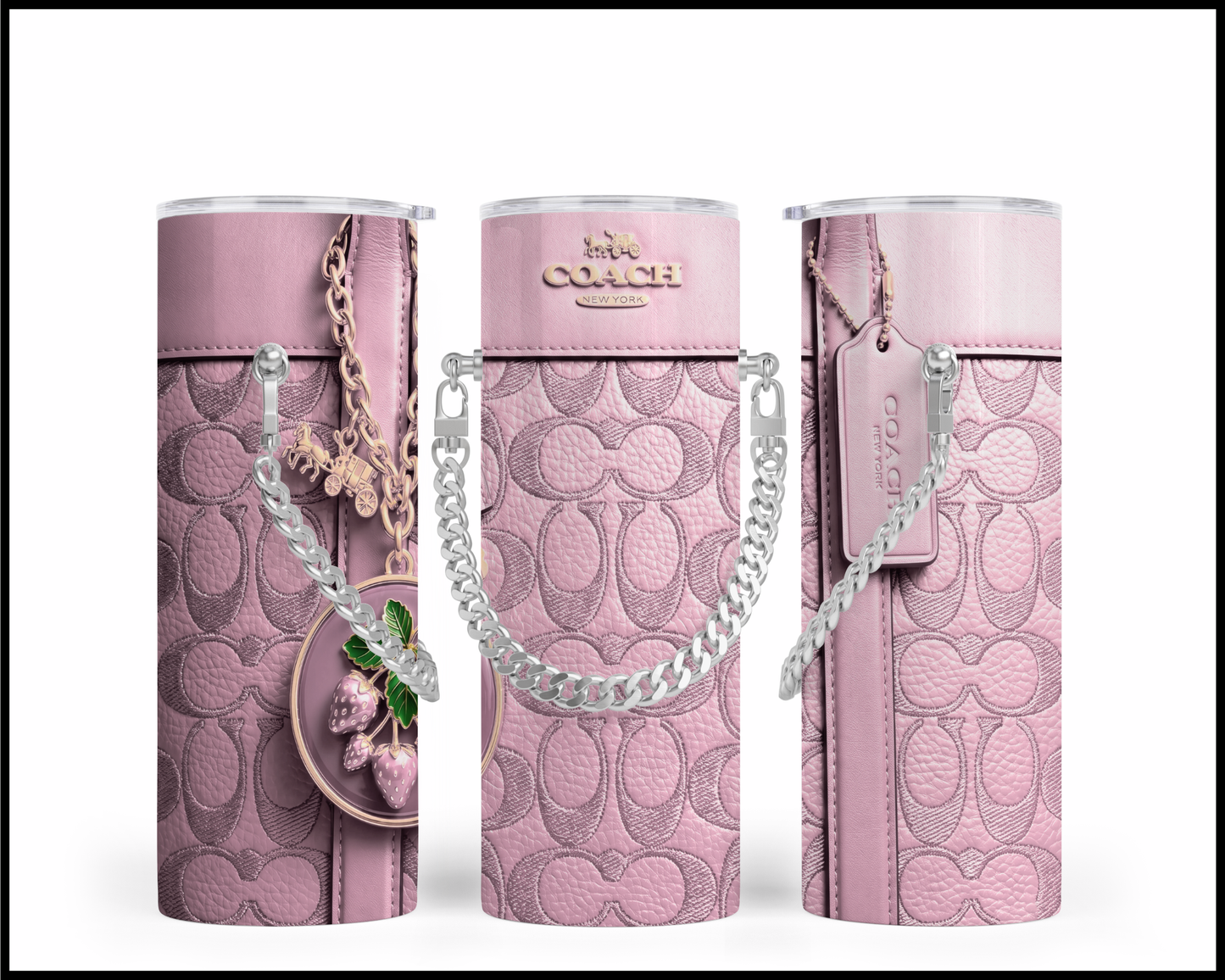 Designer Handbag Inspired Chain Tumbler (324)