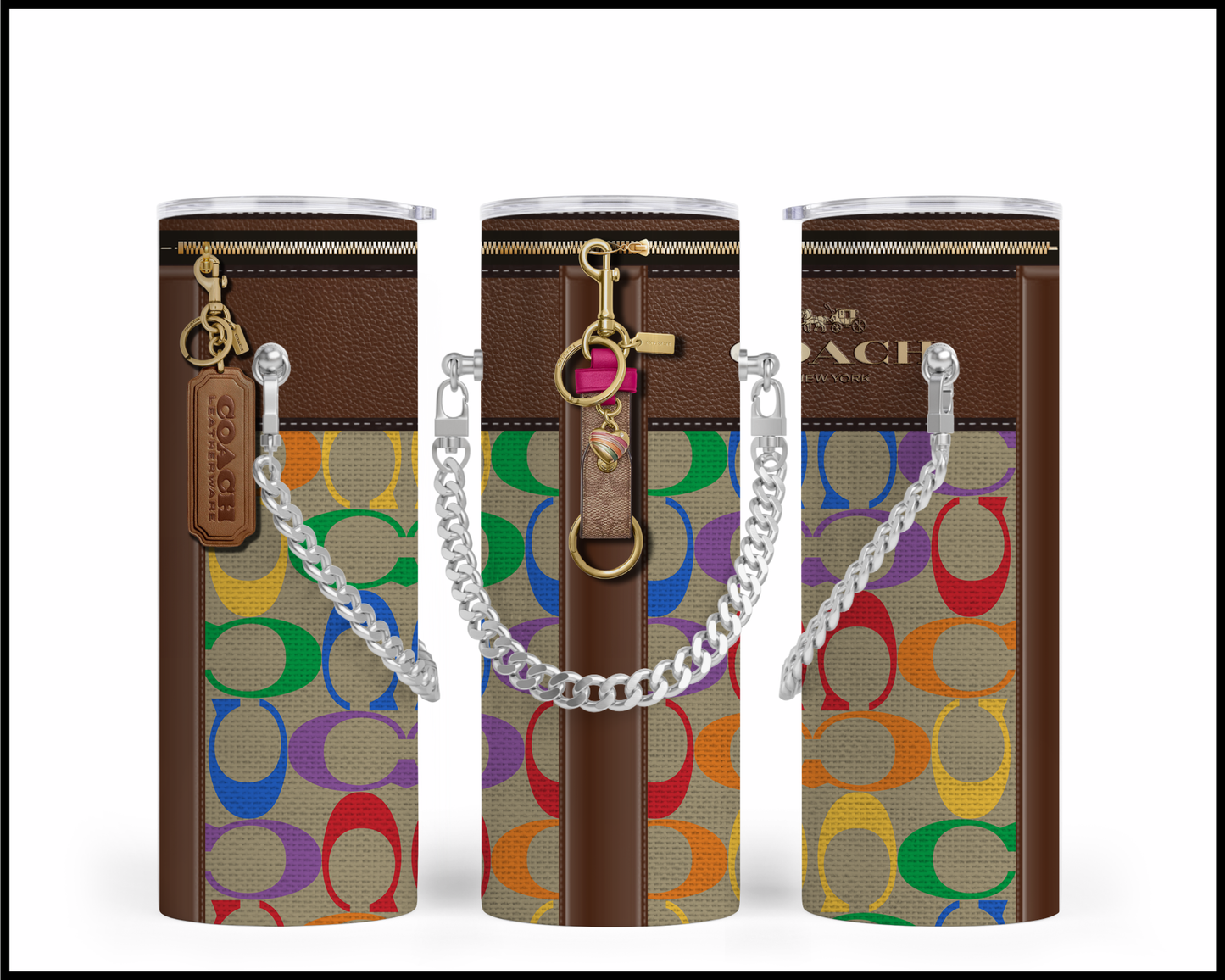 Designer Handbag Inspired Chain Tumbler (209)