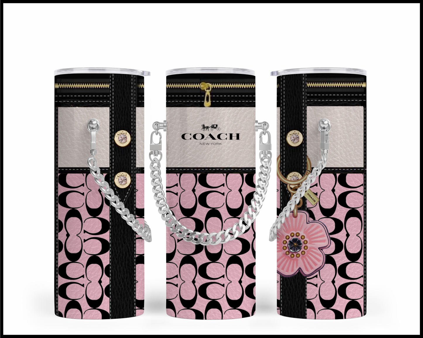 Designer Handbag Inspired Chain Tumbler (065)