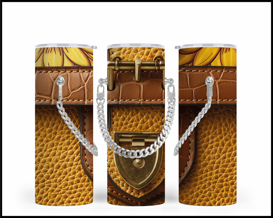 Designer Handbag Inspired Chain Tumbler (018)