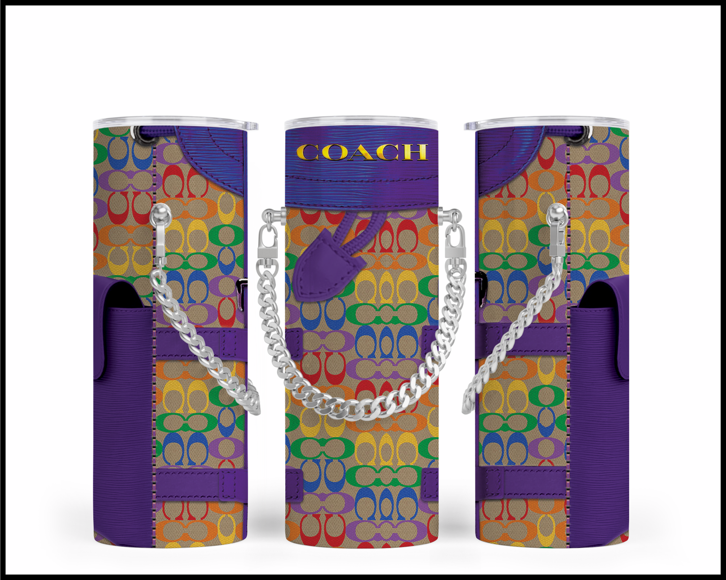 Designer Handbag Inspired Chain Tumbler (295)