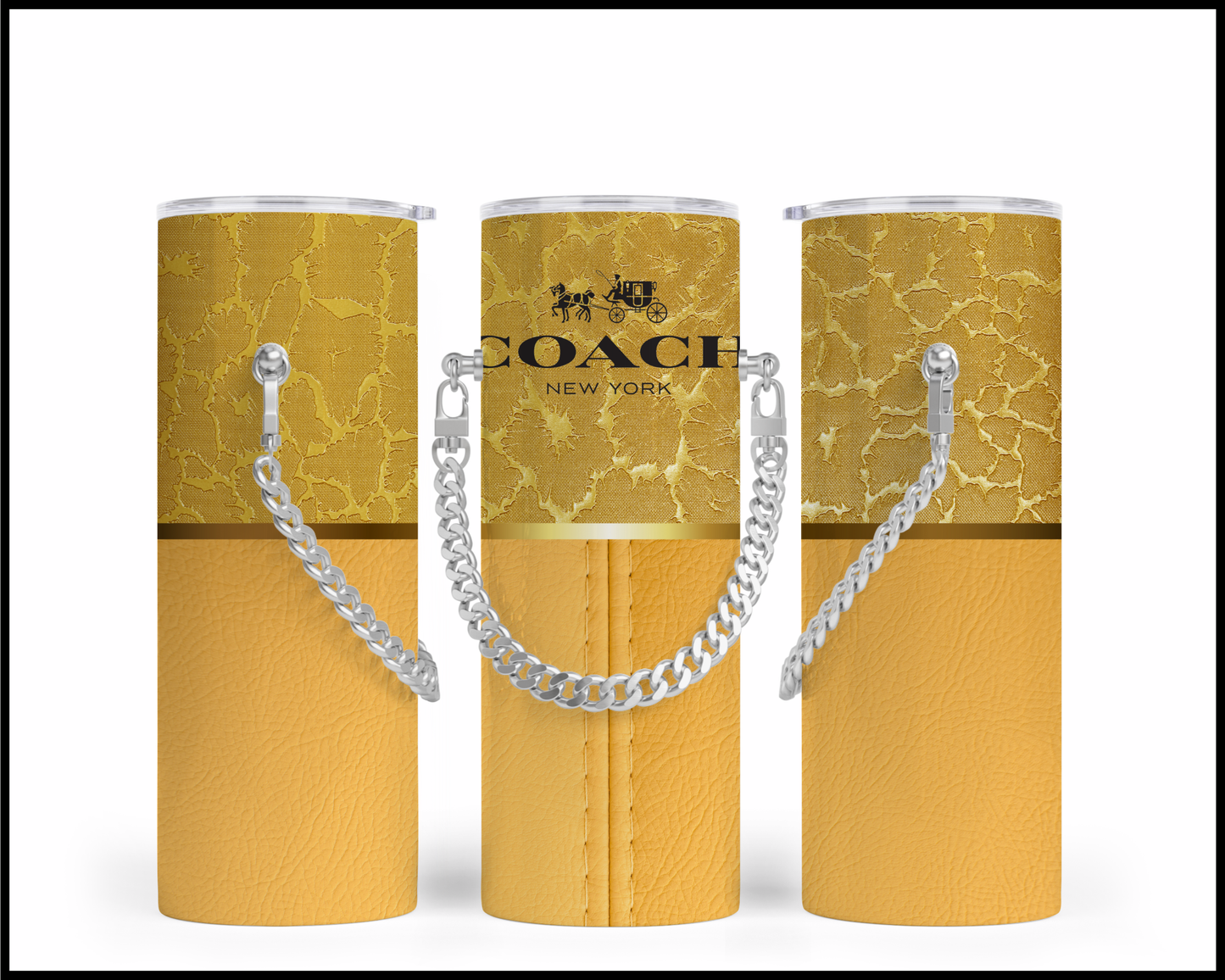 Designer Handbag Inspired Chain Tumbler (005)