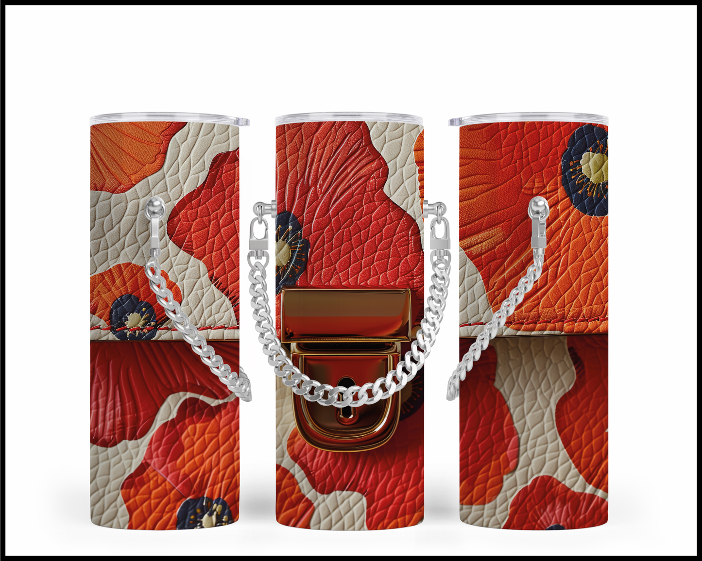 Designer Handbag Inspired Chain Tumbler (034)