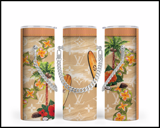 Designer Handbag Inspired Chain Tumbler (037)