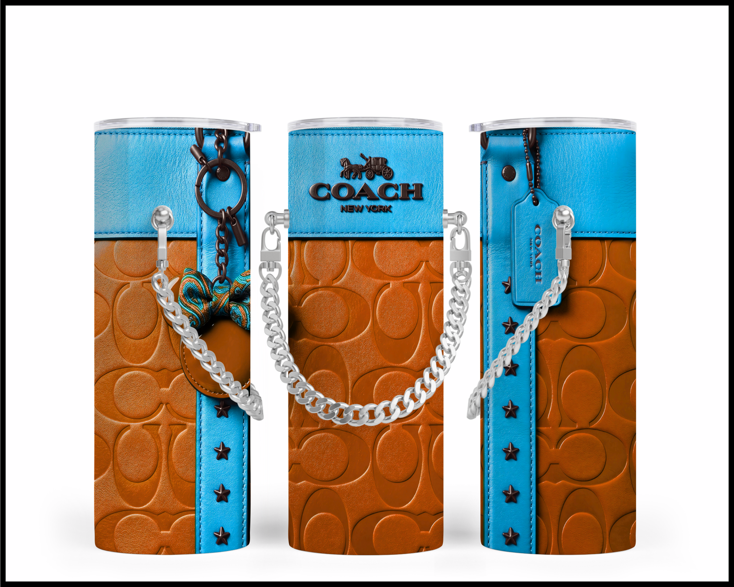Designer Handbag Inspired Chain Tumbler (338)