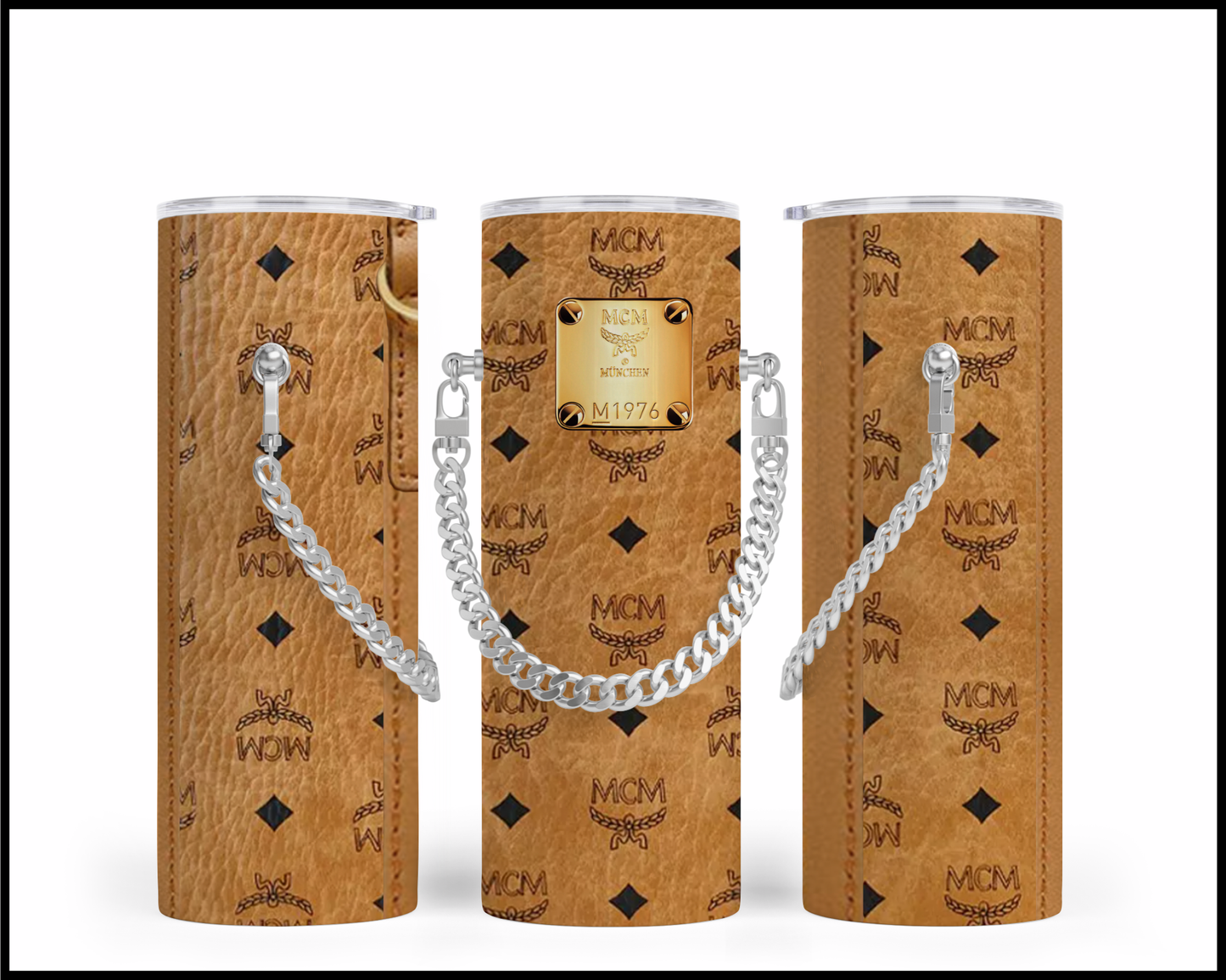 Designer Handbag Inspired Chain Tumbler (007)
