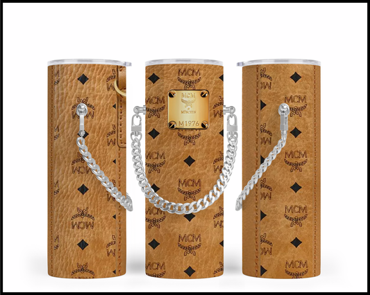 Designer Handbag Inspired Chain Tumbler (007)