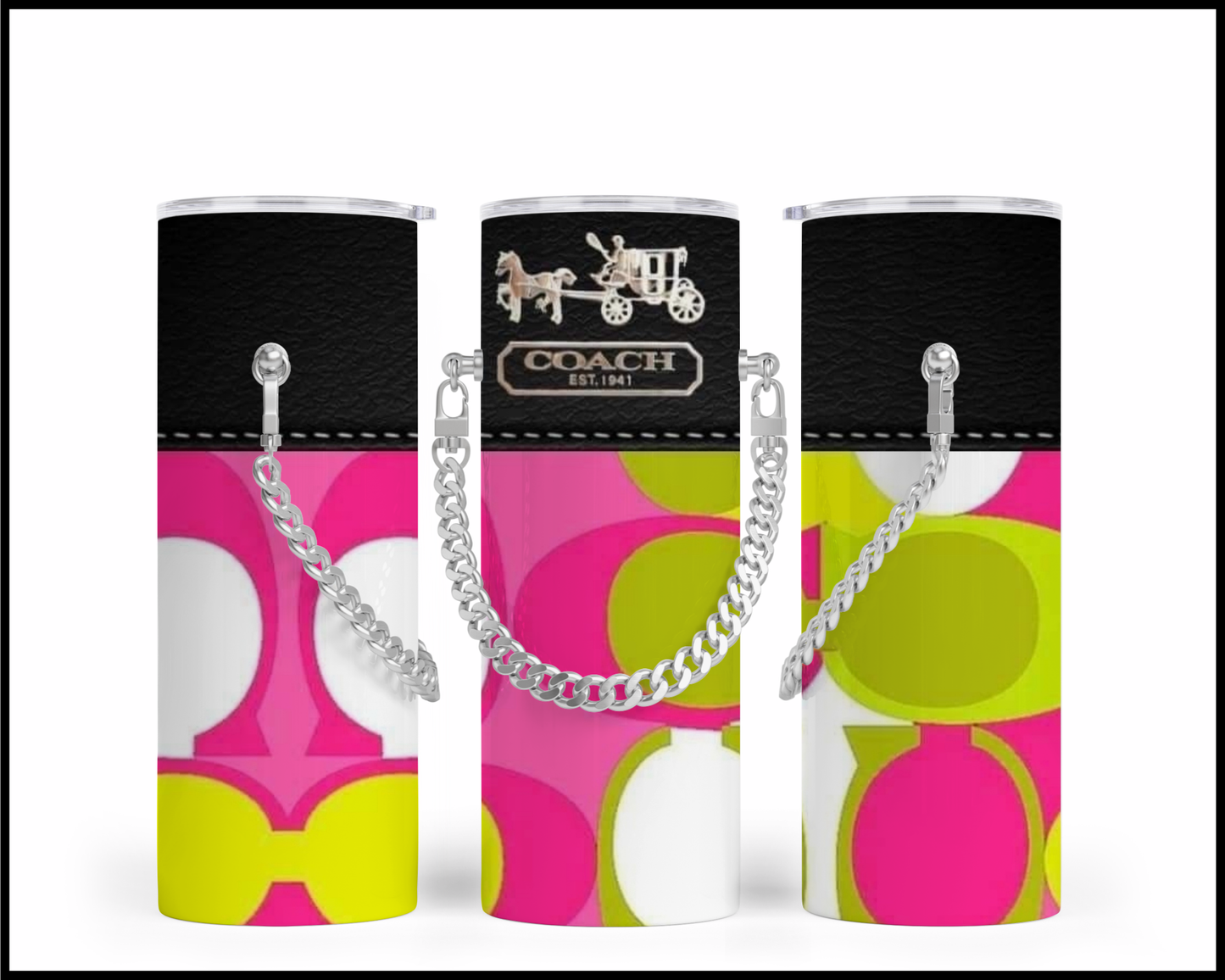 Designer Handbag Inspired Chain Tumbler (218)