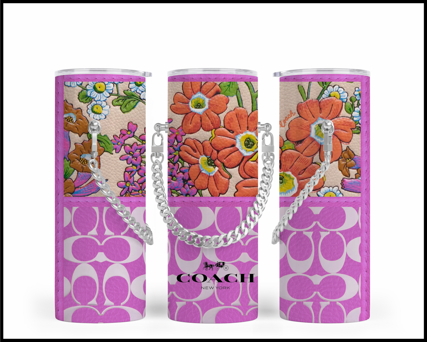 Designer Handbag Inspired Chain Tumbler (126)