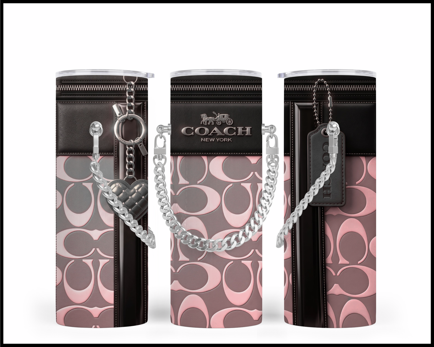 Designer Handbag Inspired Chain Tumbler (337)