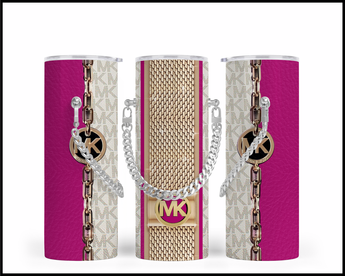 Designer Handbag Inspired Chain Tumbler (007)