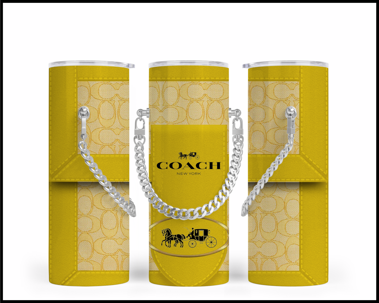 Designer Handbag Inspired Chain Tumbler (088)