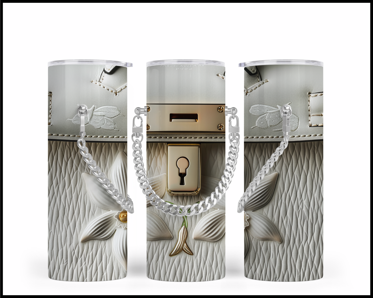 Designer Handbag Inspired Chain Tumbler (020)