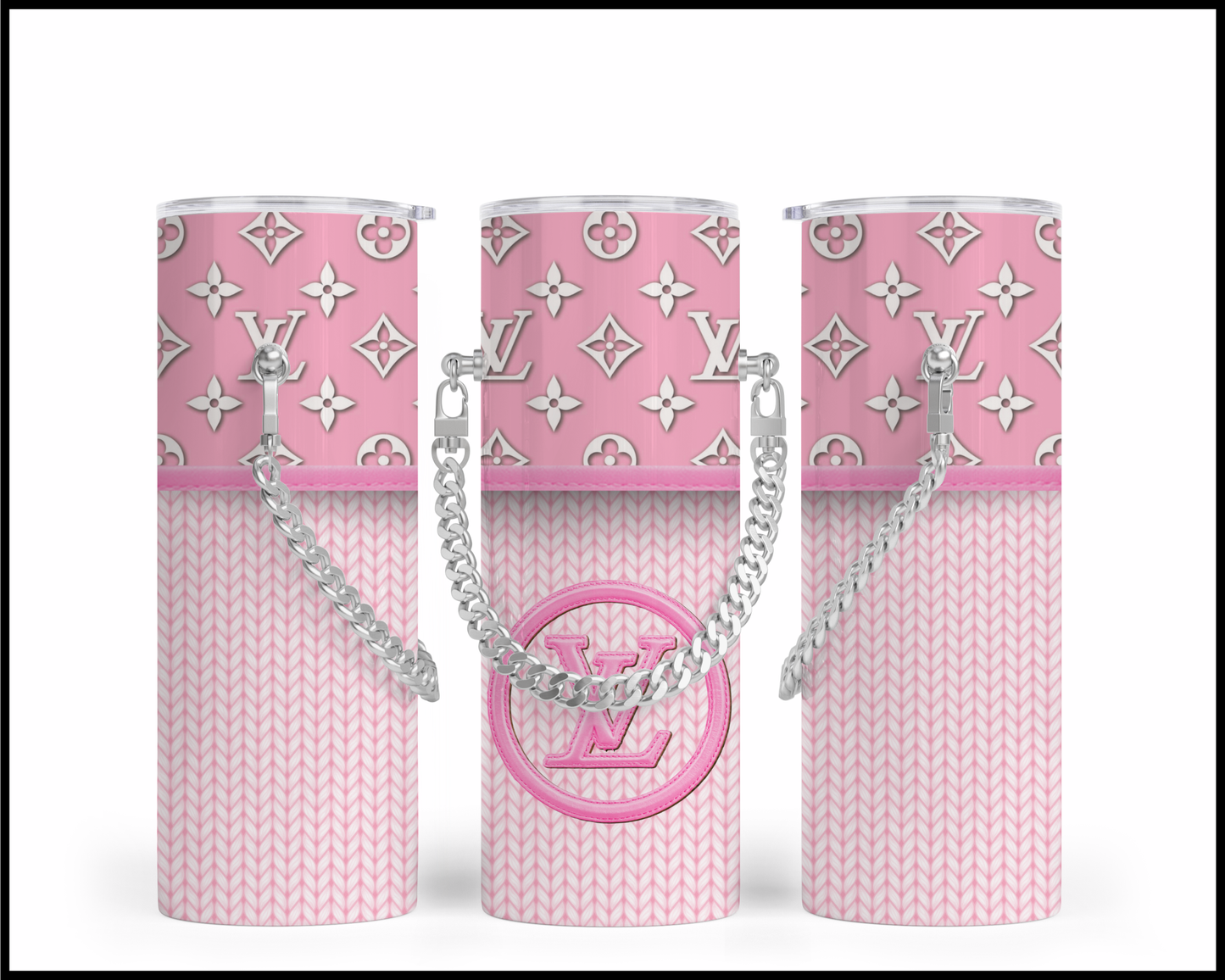 Designer Handbag Inspired Chain Tumbler (017)
