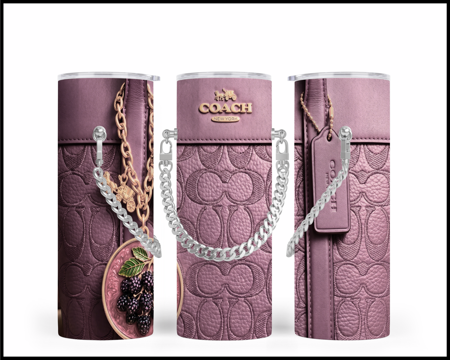 Designer Handbag Inspired Chain Tumbler (324)