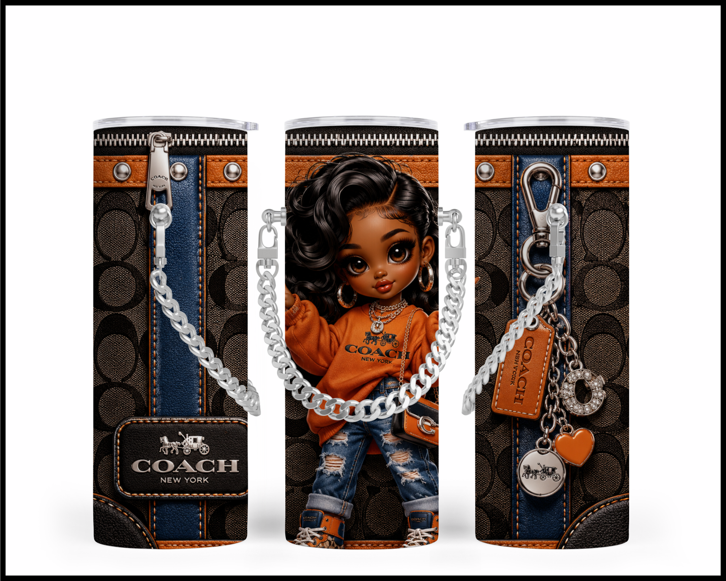 Designer Handbag Inspired Chain Tumbler (321)