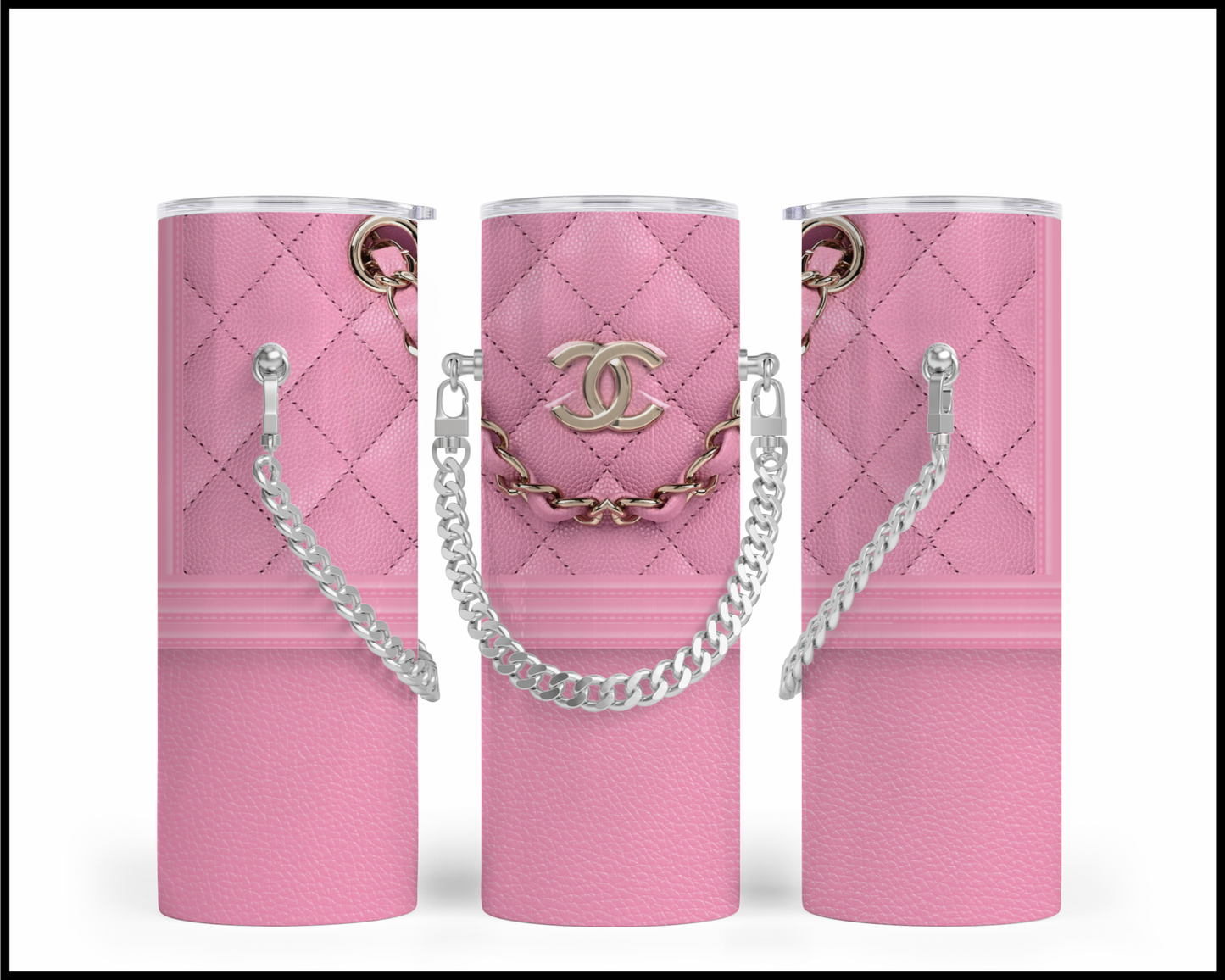 Designer Handbag Inspired Chain Tumbler (001)