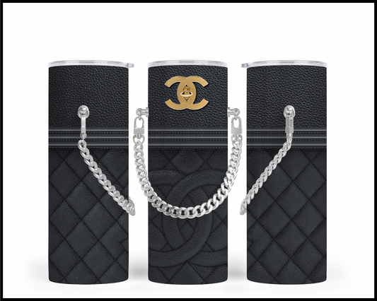 Designer Handbag Inspired Chain Tumbler (008)