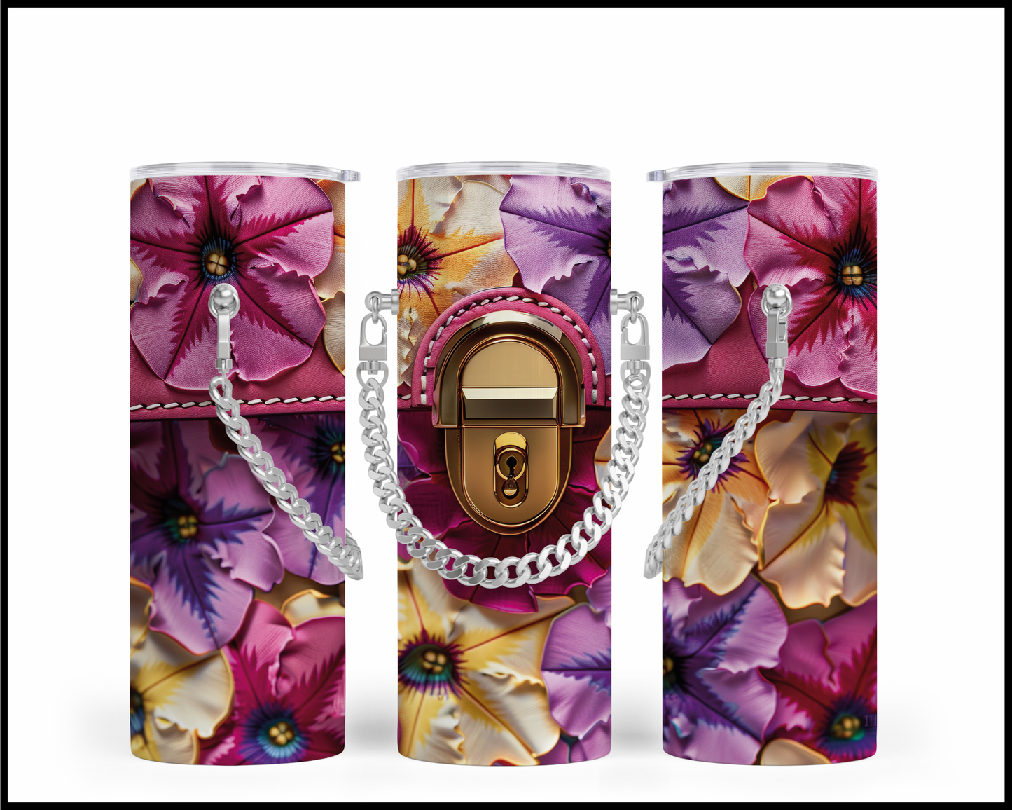 Designer Handbag Inspired Chain Tumbler (036)