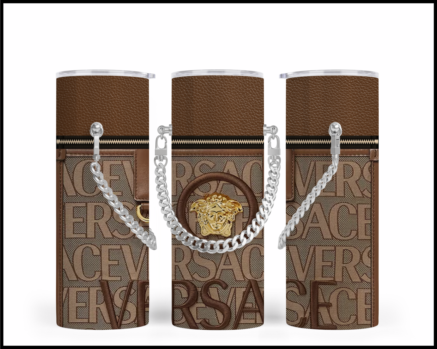 Designer Handbag Inspired Chain Tumbler (001)