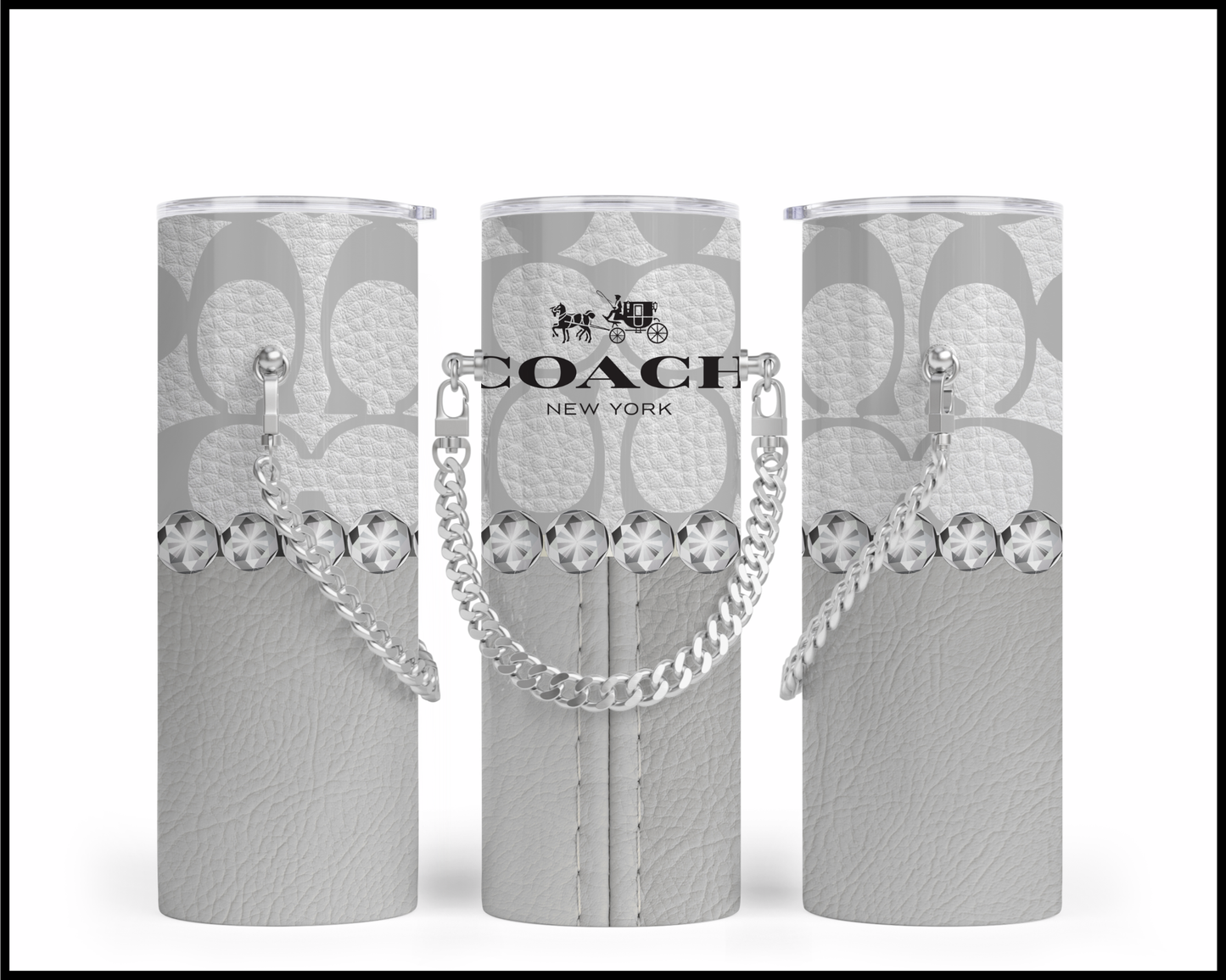 Designer Handbag Inspired Chain Tumbler (009)