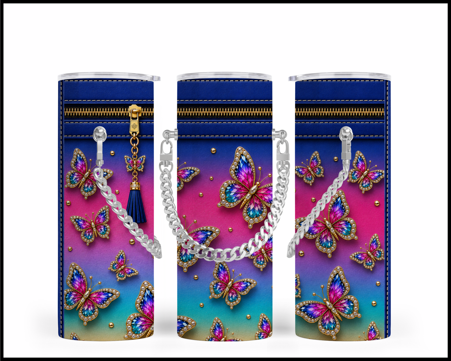 Designer Handbag Inspired Chain Tumbler (036)