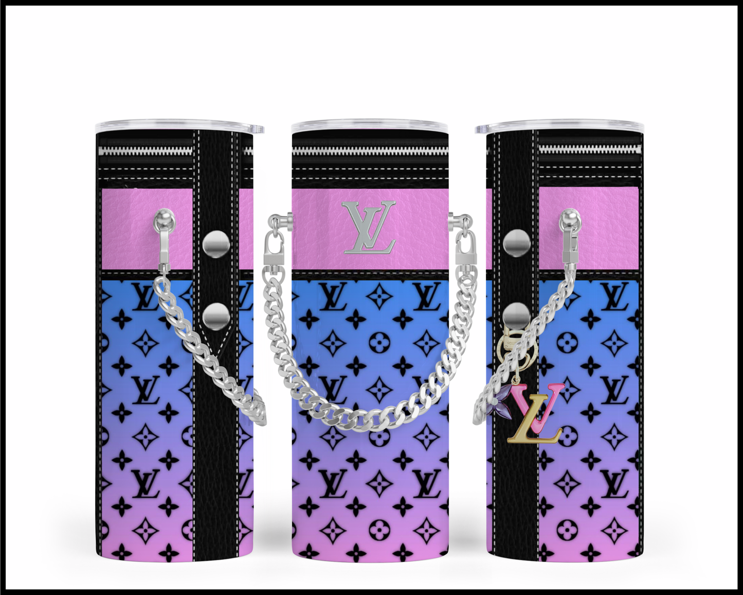 Designer Handbag Inspired Chain Tumbler (008)