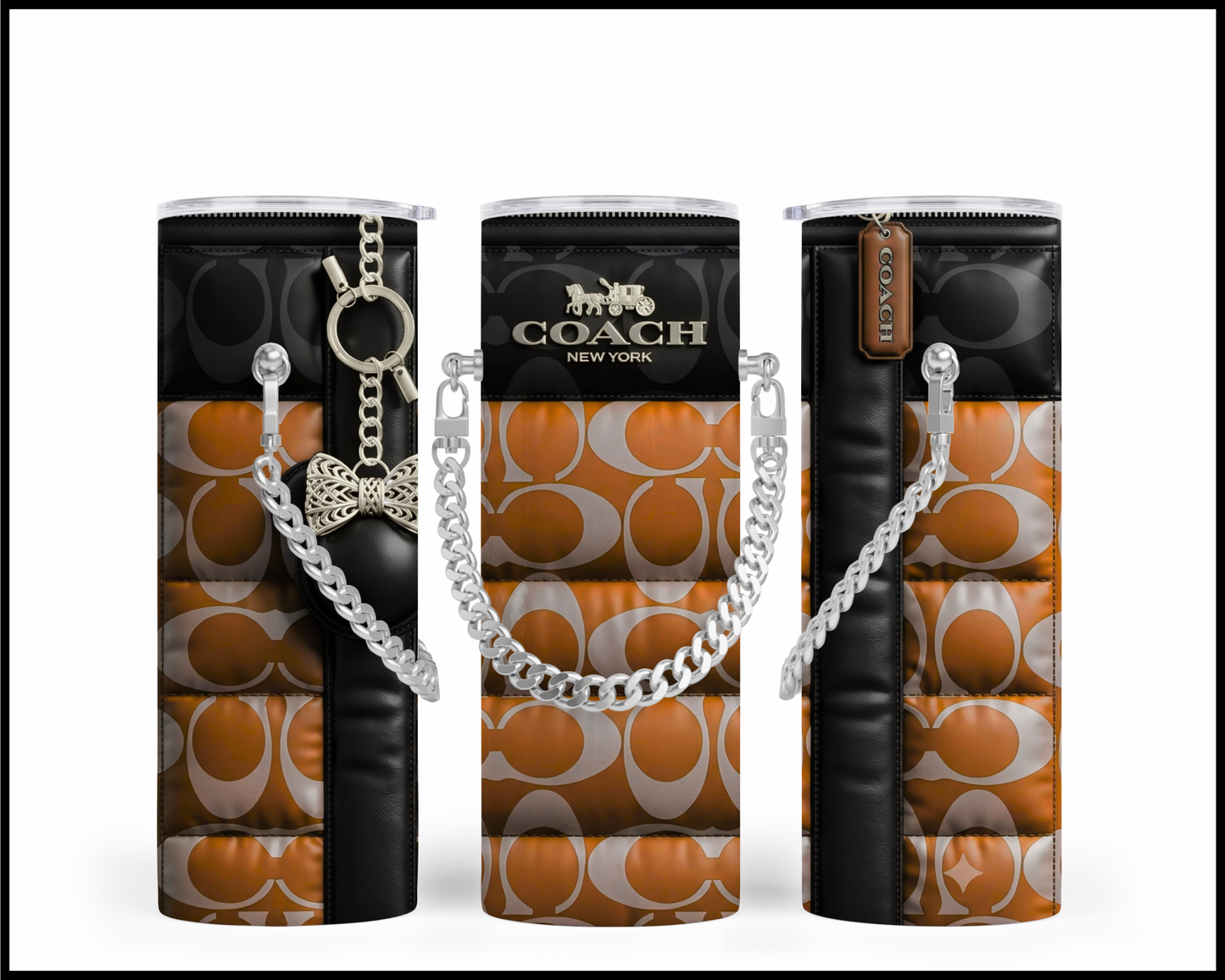 Designer Handbag Inspired Chain Tumbler (340)
