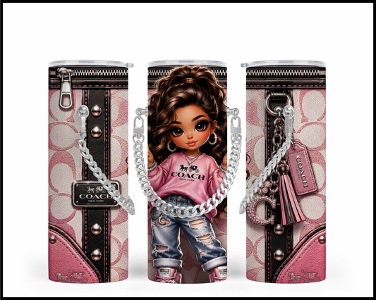 Designer Handbag Inspired Chain Tumbler (321)