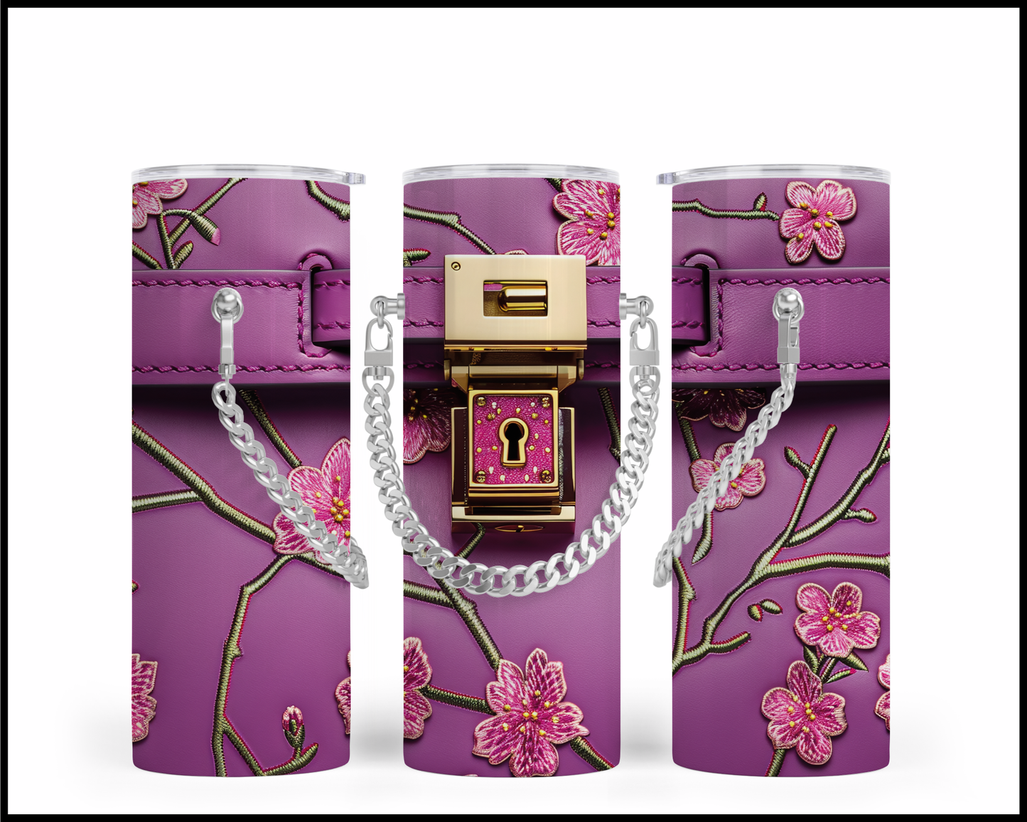 Designer Handbag Inspired Chain Tumbler (093)