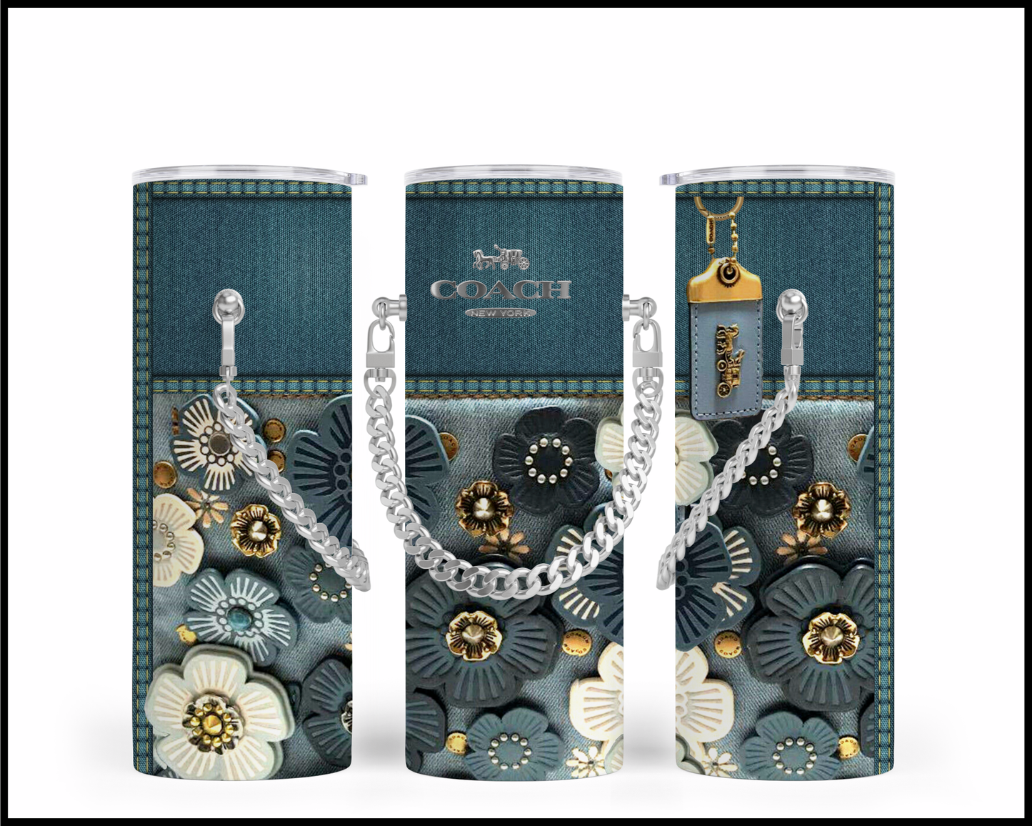 Designer Handbag Inspired Chain Tumbler (109)
