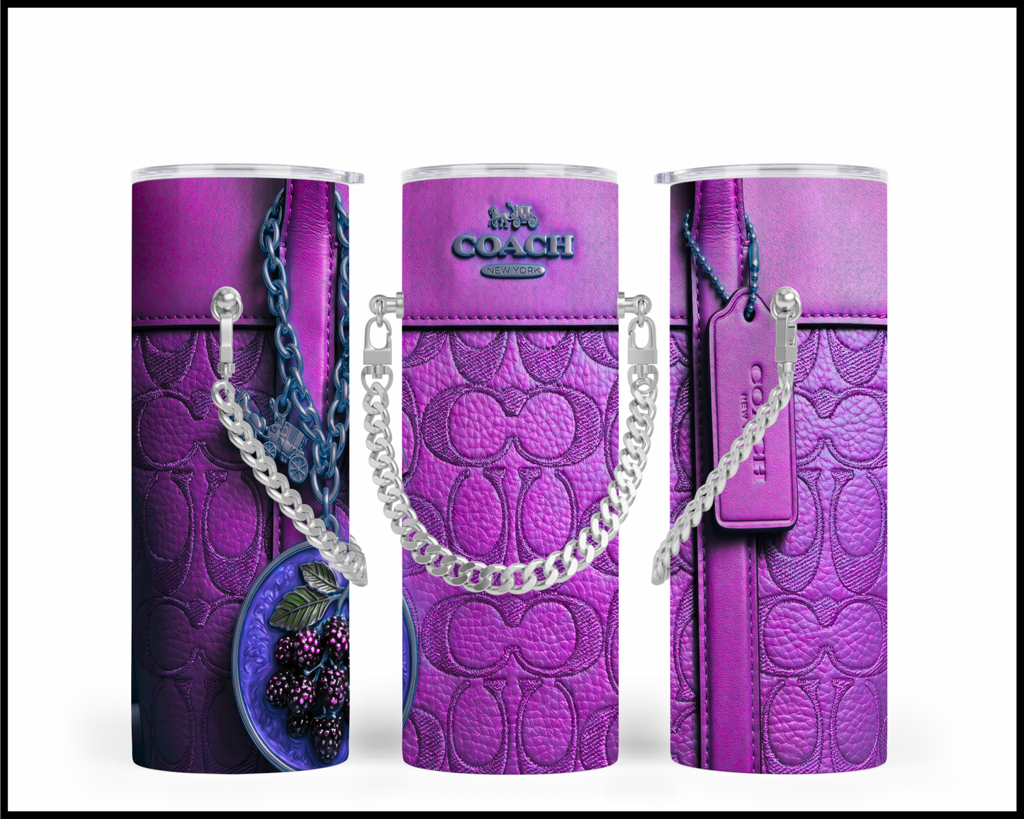 Designer Handbag Inspired Chain Tumbler (324)
