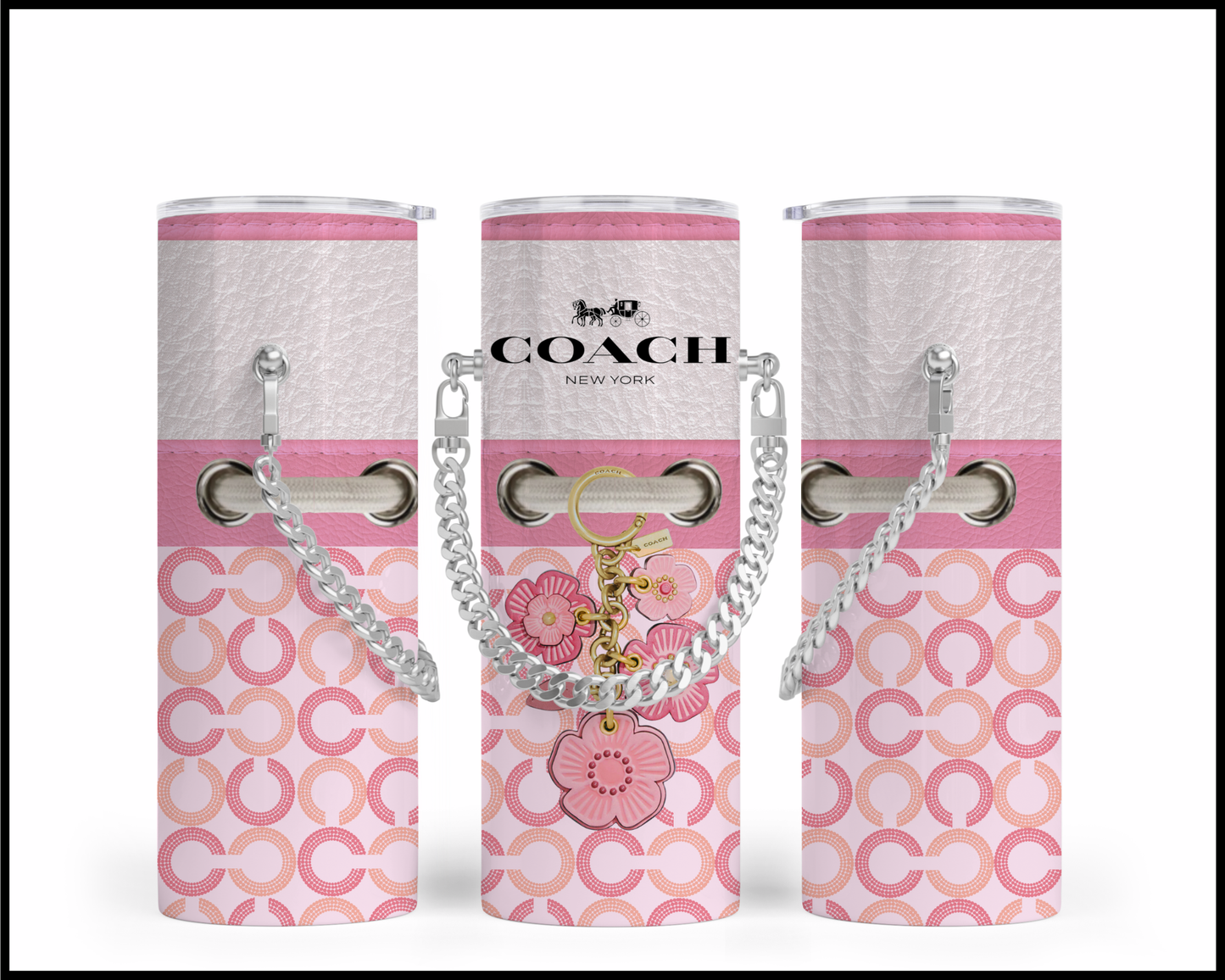 Designer Handbag Inspired Chain Tumbler (087)