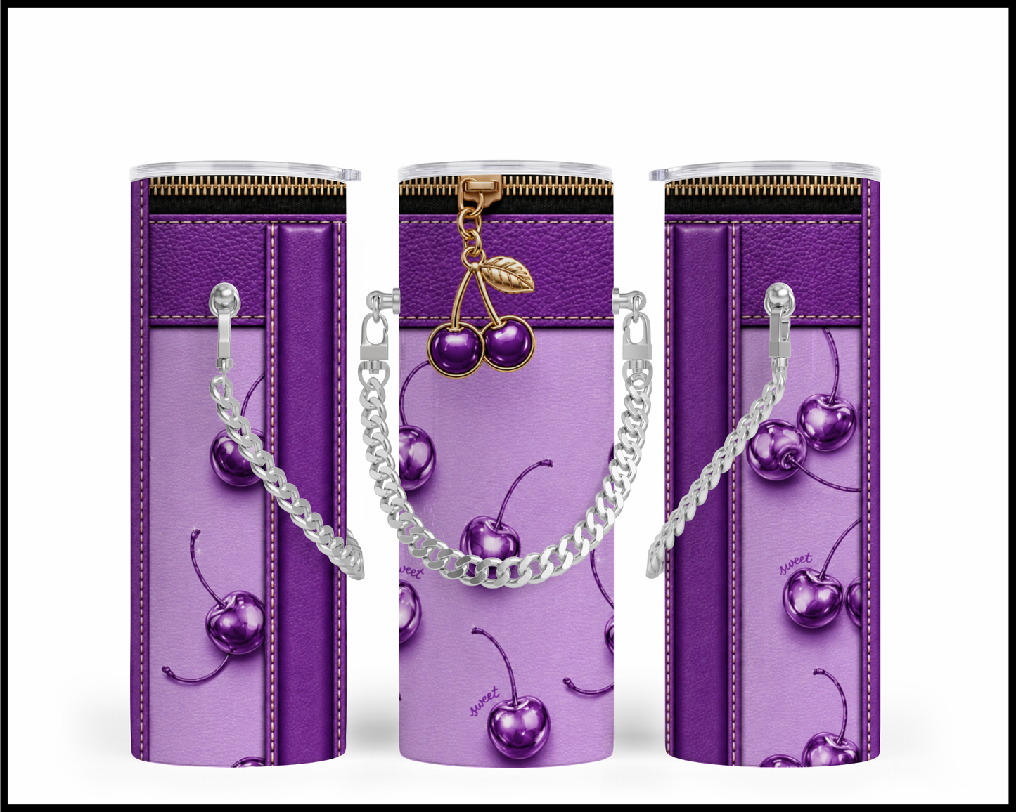 Designer Handbag Inspired Chain Tumbler (035)