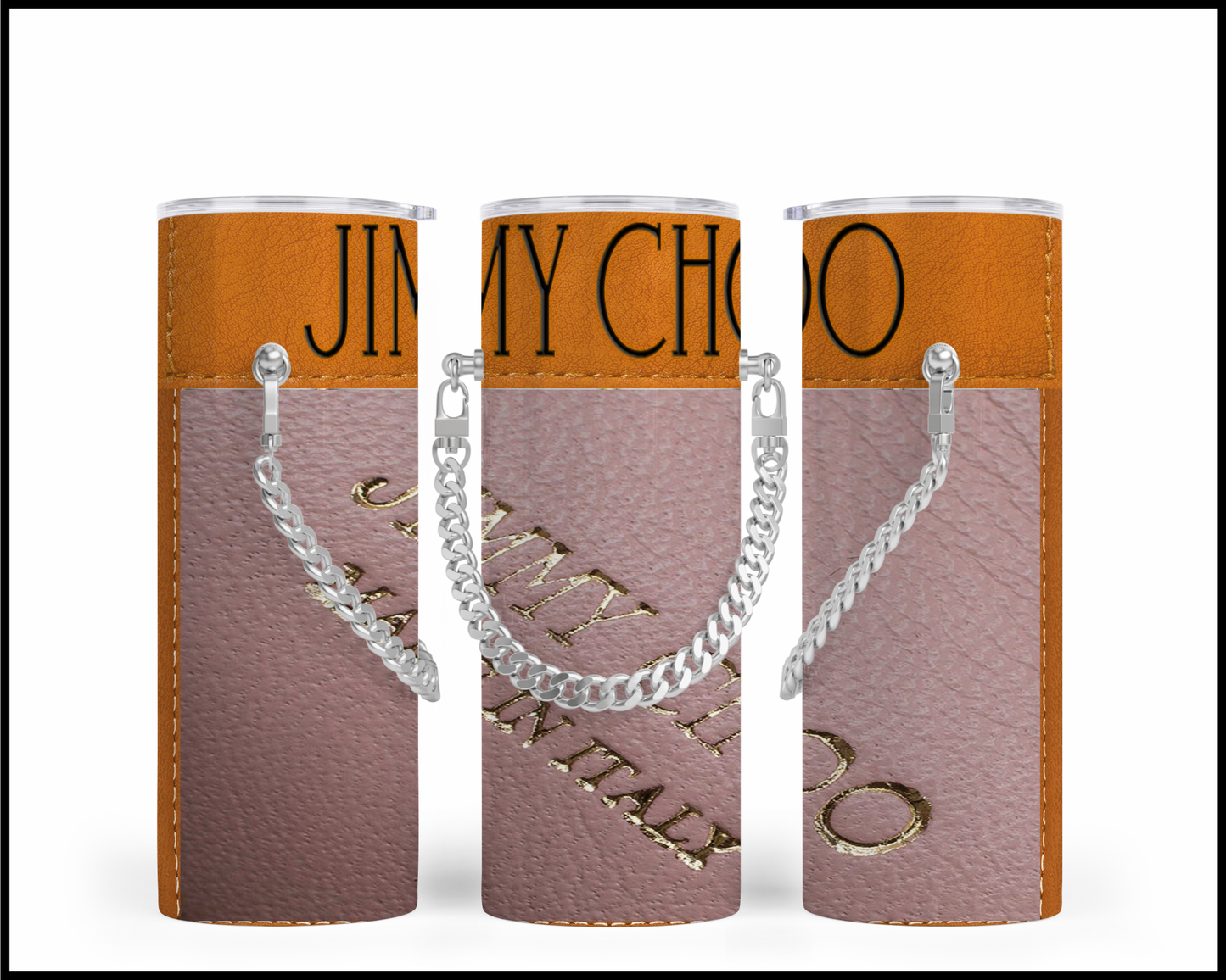 Designer Handbag Inspired Chain Tumbler (002)