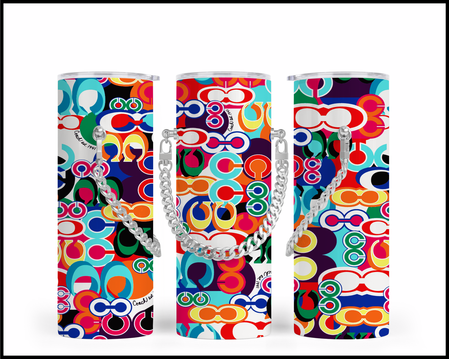 Designer Handbag Inspired Chain Tumbler (236)