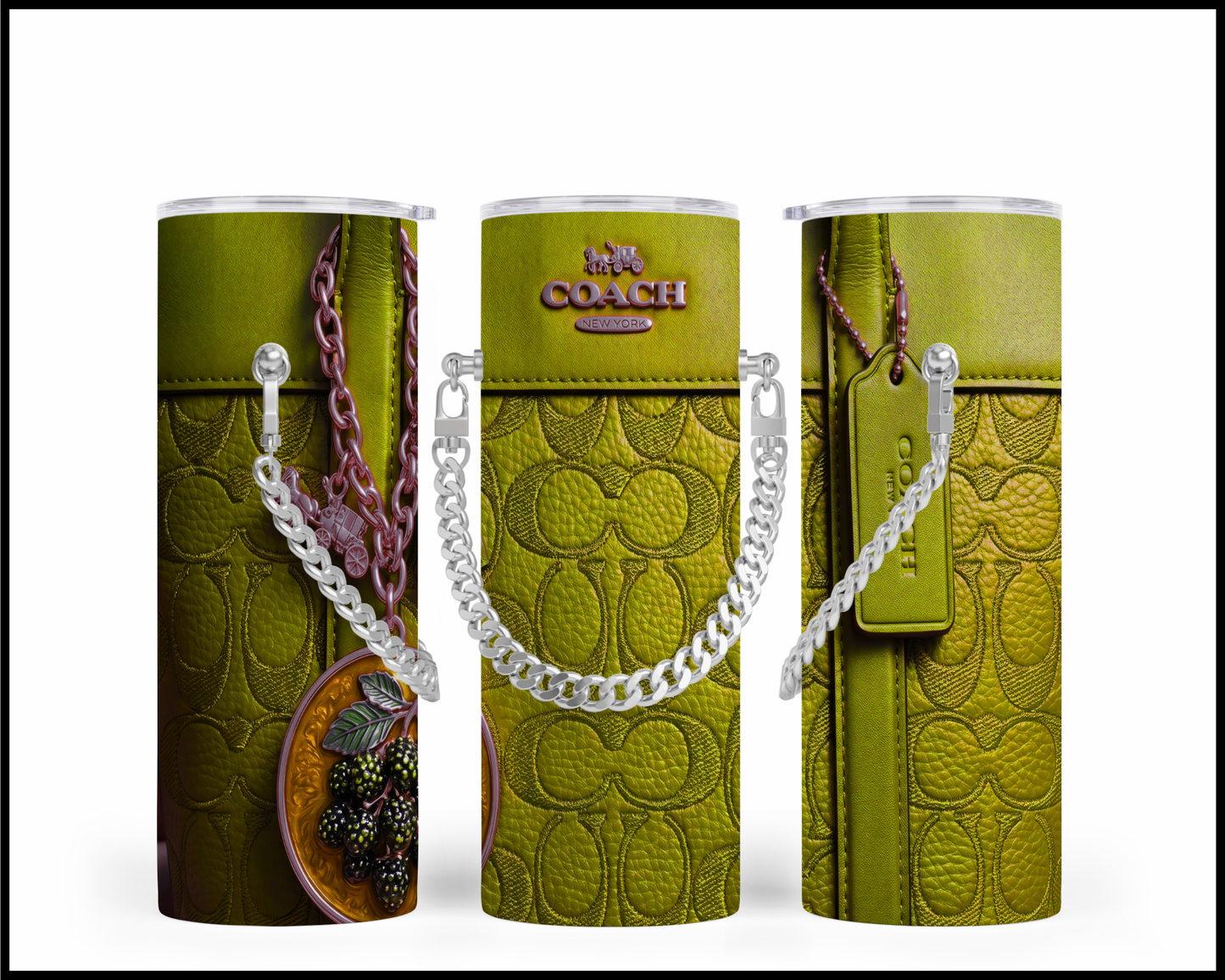 Designer Handbag Inspired Chain Tumbler (324)