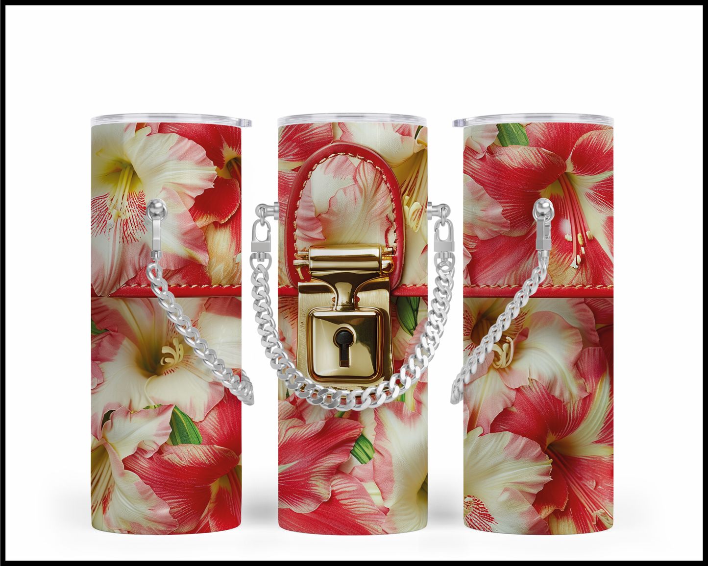 Designer Handbag Inspired Chain Tumbler (097)