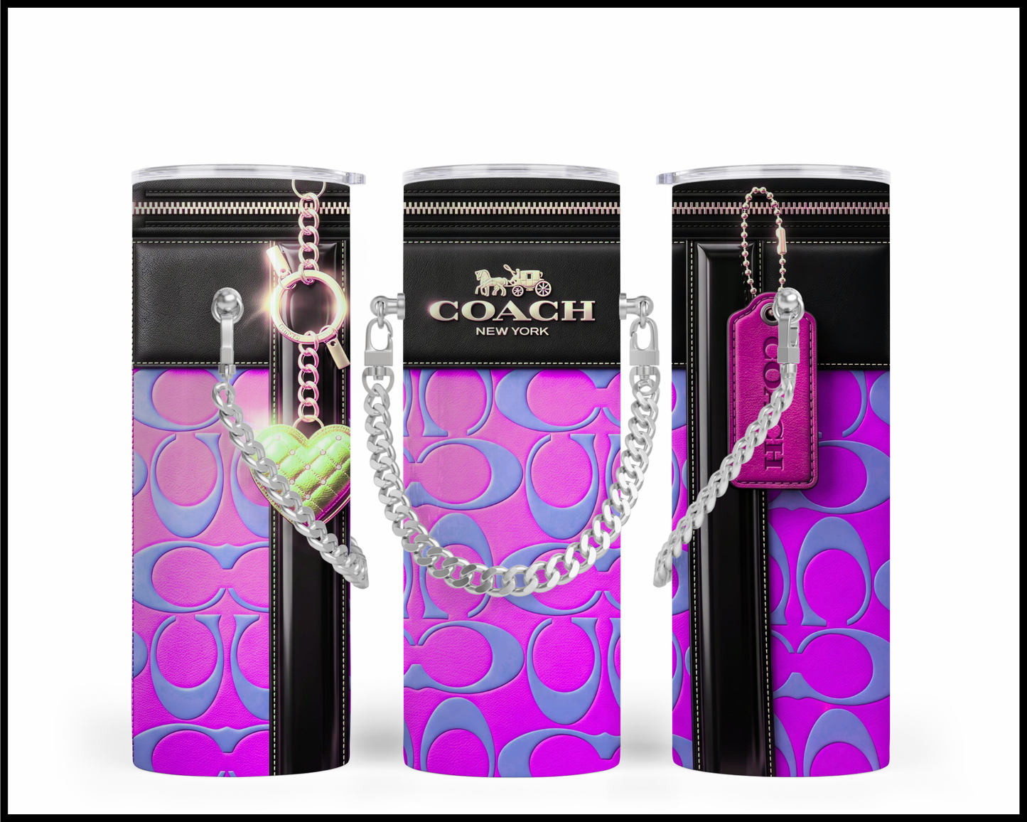 Designer Handbag Inspired Chain Tumbler (337)