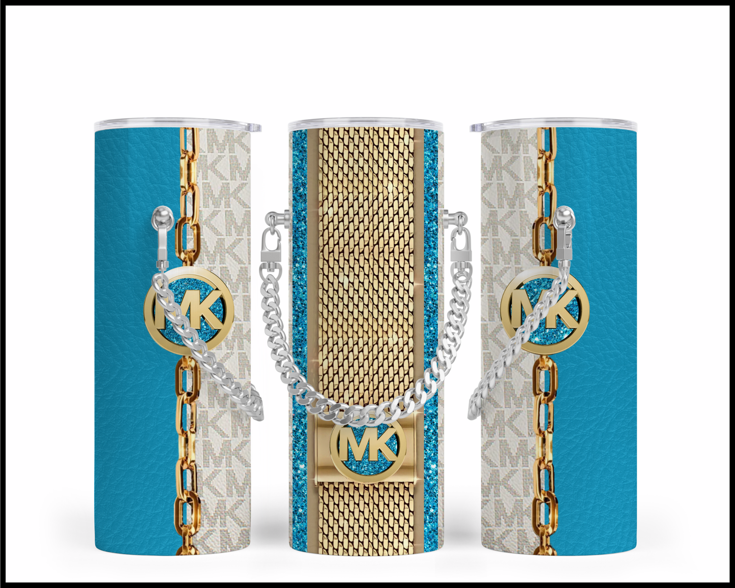 Designer Handbag Inspired Chain Tumbler (007)