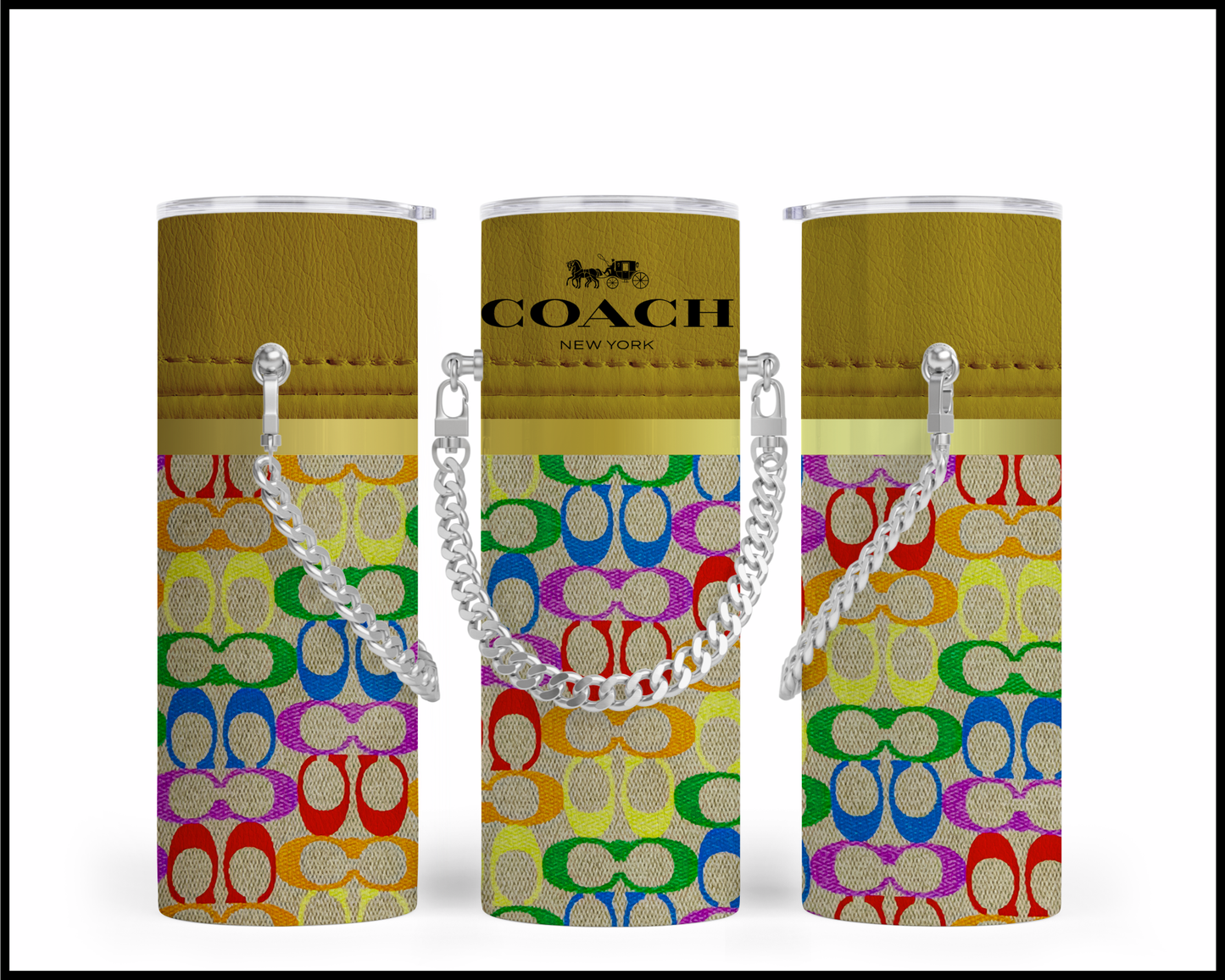 Designer Handbag Inspired Chain Tumbler (275)