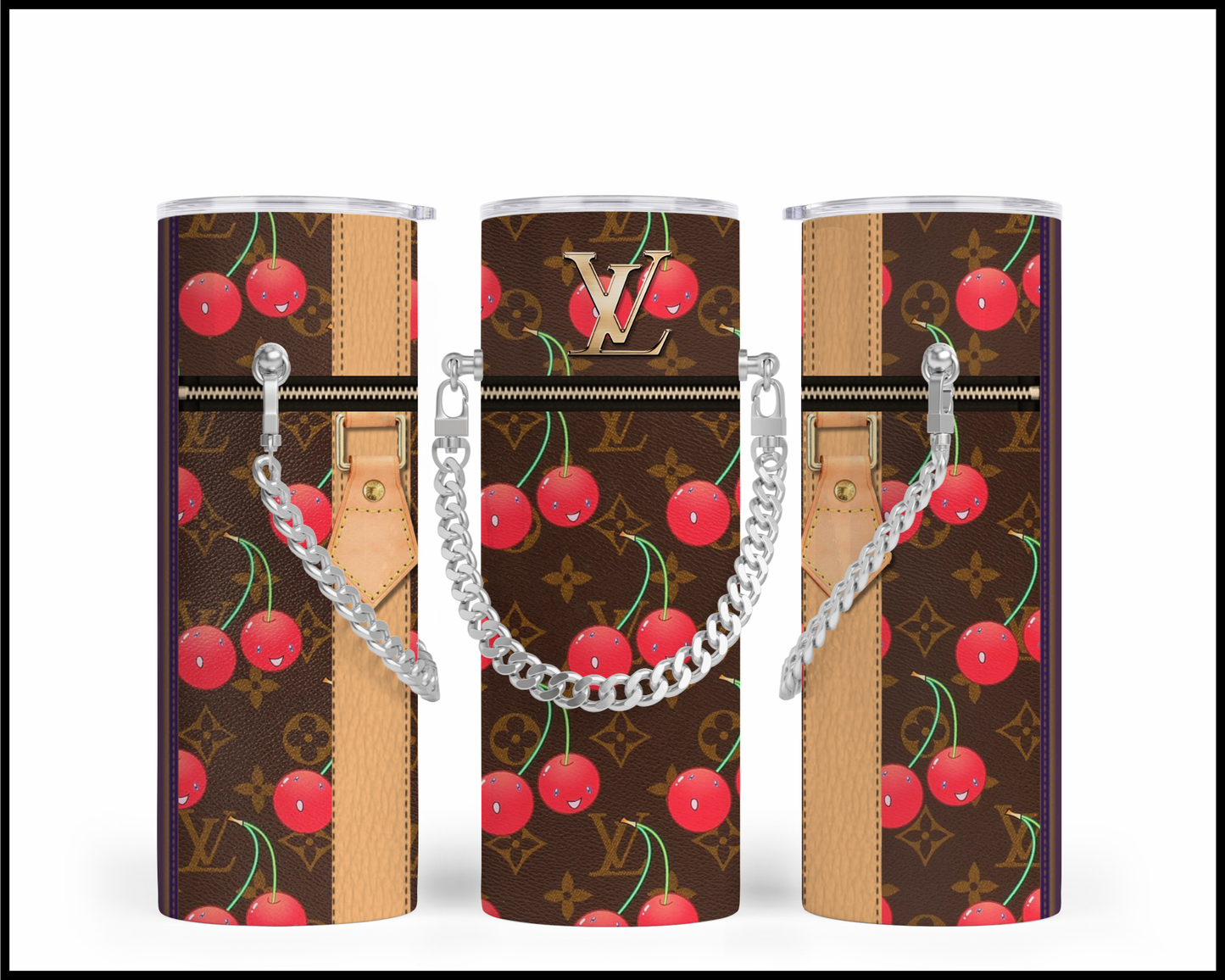 Designer Handbag Inspired Chain Tumbler (010)