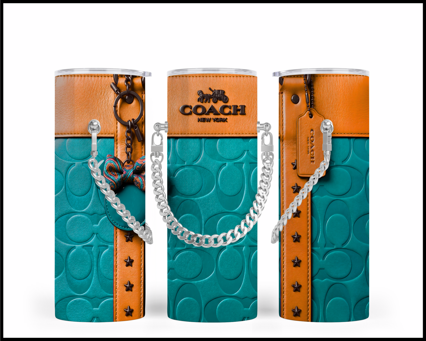 Designer Handbag Inspired Chain Tumbler (338)
