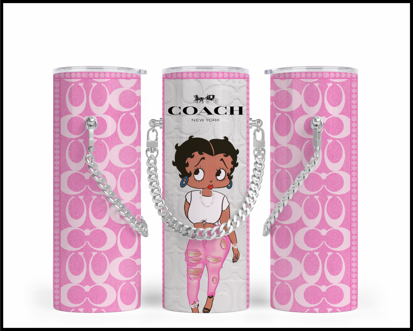 Designer Handbag Inspired Chain Tumbler (129)