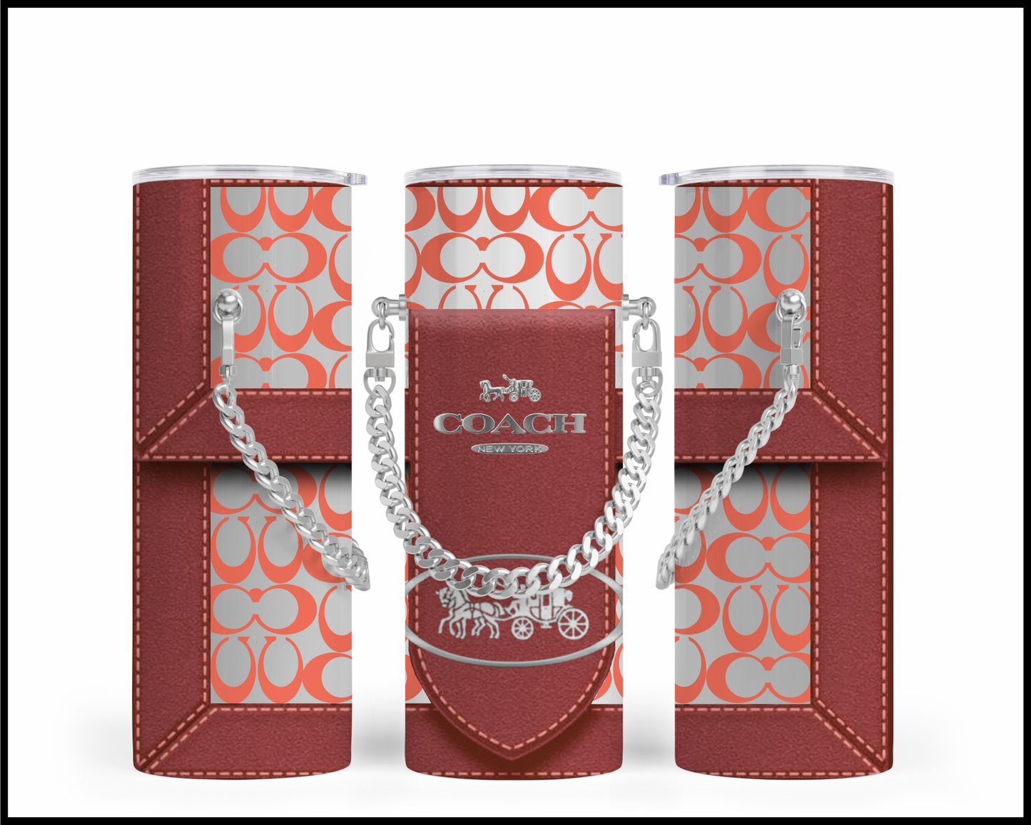 Designer Handbag Inspired Chain Tumbler (155)